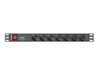 Изображение Listwa zasilajaca Rack PDU 19"  1U 16A 7X SCHUKO 2m czarna 