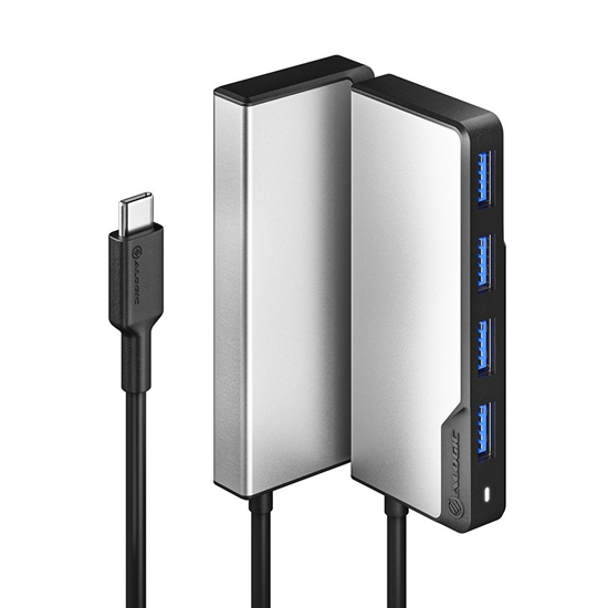 Picture of ALOGIC UCFUUA-SGR interface hub USB 3.2 Gen 1 (3.1 Gen 1) Type-C 5000 Mbit/s Black, Silver