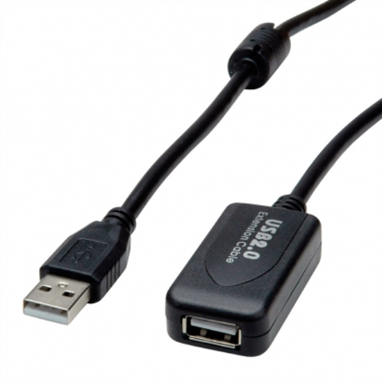 Изображение Secomp VALUE USB 2.0 Extension Cable, active with Repeater, black, 5 m