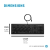 Изображение HP 125 USB Wired Keyboard, Sanitizable - Black - EST