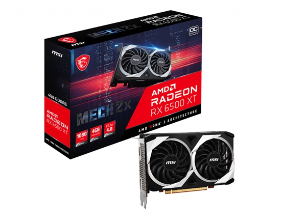 Изображение MSI RADEON RX 6500 XT MECH 2X 4G OC graphics card AMD 4 GB GDDR6