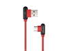 Изображение Natec Prati, Angled USB Type C to Type A Cable 1m, Red | Natec | Prati | USB Type C | USB Type-A