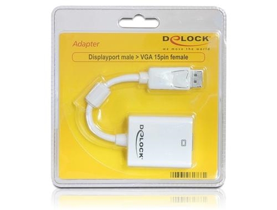 Picture of Delock Adapter Displayport 1.2 male  VGA female white