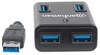 Изображение Manhattan USB-A 4-Port Hub, 4x USB-A Ports, 5 Gbps (USB 3.2 Gen1 aka USB 3.0), Bus Power, Equivalent to Startech ST4300MINU3B, Fast charging x1 Port up to 0.9A or x4 Ports with power jack (not included), SuperSpeed USB, Black, Three Year Warranty, Blister