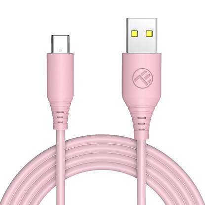 Attēls no Tellur Silicone USB to Type-C cable 3A 1m pink