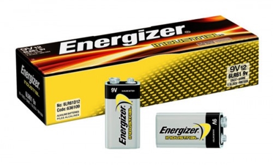 Picture of BAT9.ALK.EI12; 6LR61 9V baterijas 9V Energizer Industrial Alkaline MN1604/522 iepakojuma 12 gb.