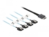 Picture of Delock Cable OCuLink SFF-8611 > 4 x SATA 7 pin 0.5 m metal