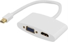 Picture of Deltaco DP-HDMIVGA1-K video cable adapter 0.25 m Mini DisplayPort HDMI + VGA (D-Sub) White