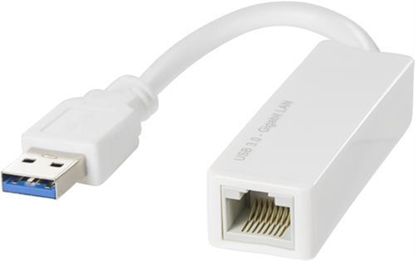 Attēls no Adapter USB Deltaco USB - RJ45 Biały  (USB3-GIGA4)