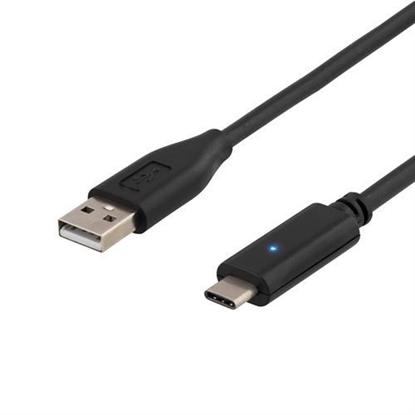 Attēls no Mob. telefono kabelis DELTACO USB 2.0 "C-A", 1.0m, juodas / USBC-1004