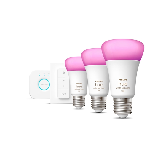 Изображение Philips Hue LED Lamp  E27 3-Pack White Color Amb. + Set