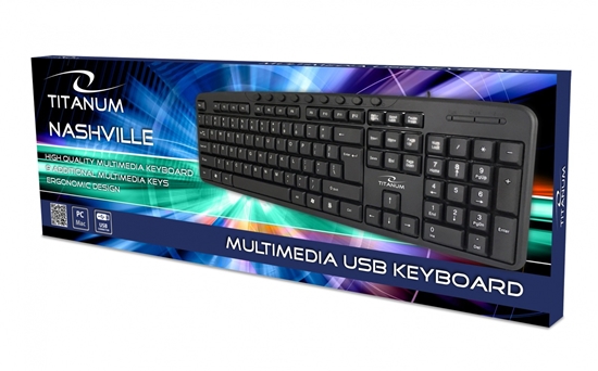 Изображение Klawiatura multimedialna przewodowa USB Nashville