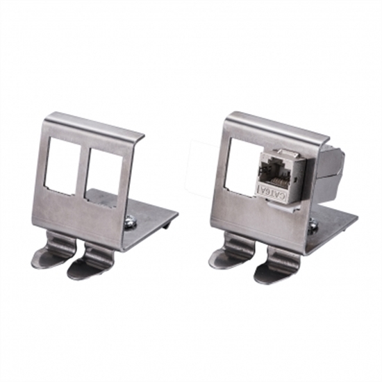 Picture of ROLINE DIN Rail Adapter, empty, double for 2x Keystones