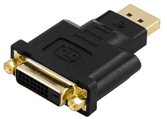 Picture of Deltaco DP-DVI cable gender changer 20-pin ha DL DVI-D Black