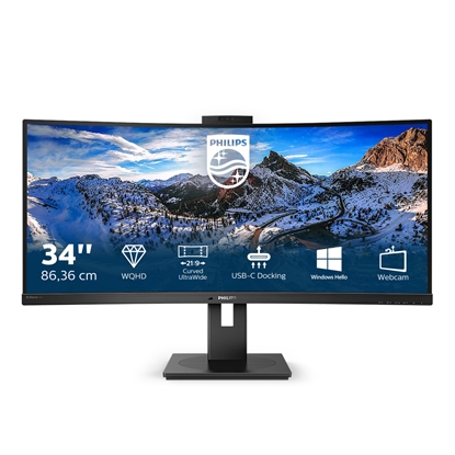 Изображение Philips P Line 346P1CRH/00 LED display 86.4 cm (34") 3440 x 1440 pixels UltraWide Quad HD Black