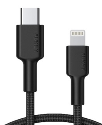 Изображение CB-CL02 Black nylonowy kabel Lightning-USB C | USB Power Delivery USB-PD | 1.2m | certyfikat MFi Apple