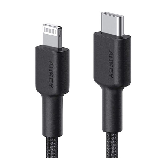 Picture of CB-CL03 Black nylonowy kabel Lightning-USB C | USB Power Delivery USB-PD | 2m | certyfikat MFi Apple