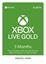 Изображение Microsoft XBOX Live Gold 3 Months Membership Card