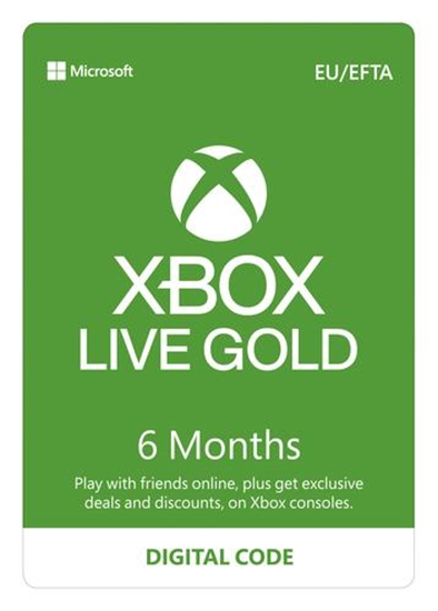 Изображение Microsoft XBOX Live Gold 6 Months Membership Card