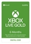 Изображение Microsoft XBOX Live Gold 6 Months Membership Card