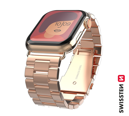 Изображение Swissten Metal Strap for Apple Watch 1/2/3/4/5/6/SE / 38 mm / 40 mm / Gold