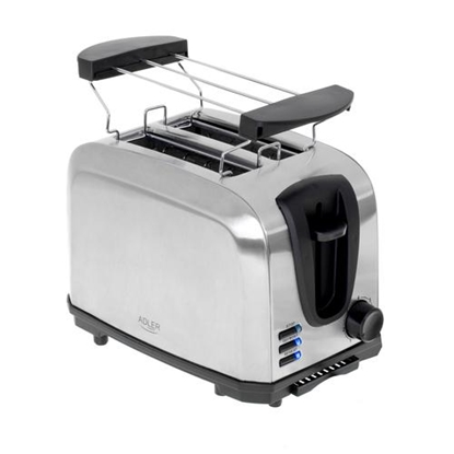 Attēls no Adler | Toaster | AD 3222 | Power 700 W | Number of slots 2 | Housing material Stainless steel | Silver