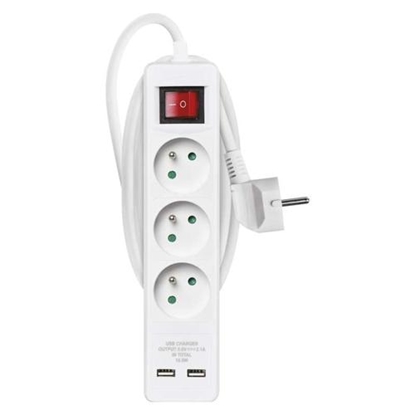 Attēls no Emos 1902130202 surge protector White 3 AC outlet(s) 250 V 2 m