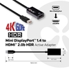 Picture of CLUB3D Mini DisplayPort 1.4 to HDMI 2.0b HDR Active Adapter