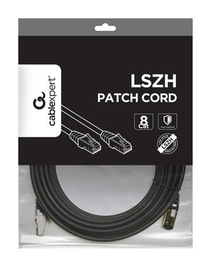 Изображение Kabelis Gembird S/ FTP Cat. 8 LSZH Patch Cord Black 7.5 m