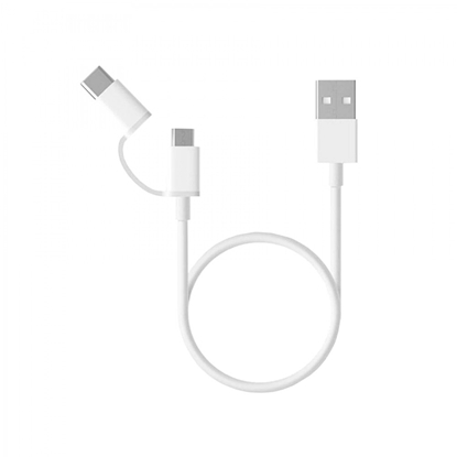 Attēls no XIAOMI CABLE MI 2-IN-1 USB MICRO USB TO TYPE C (30cm) WHITE SJV4083TY