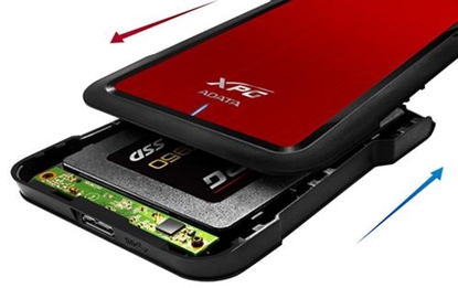 Attēls no ADATA EX500 HDD/SSD enclosure 2.5/3.5" Black,Red