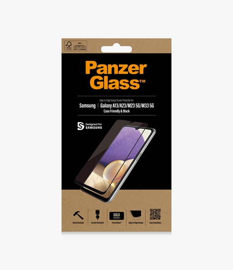 Picture of PanzerGlass | Screen protector | Samsung | Galaxy A13/M23 5G/M33 5G | Glass | Black | Case Friendly