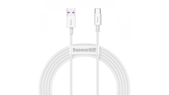 Изображение Kabelis USB TO USB-C 2M/WHITE CATYS-A02 BASEUS