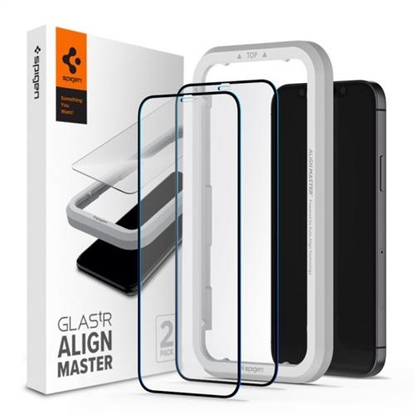 Изображение Spigen SZKŁO HARTOWANE SPIGEN ALM GLASS FC 2-PACK IPHONE 12/12 PRO BLACK