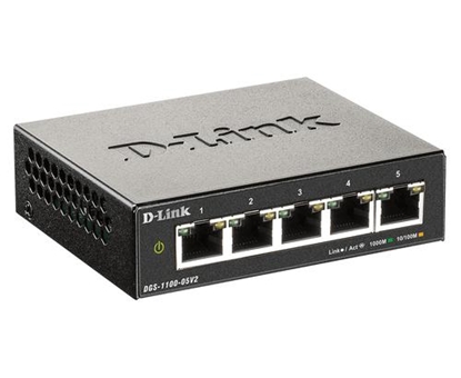 Attēls no D-Link DGS-1100-05V2 network switch Managed L2 Gigabit Ethernet (10/100/1000) Black