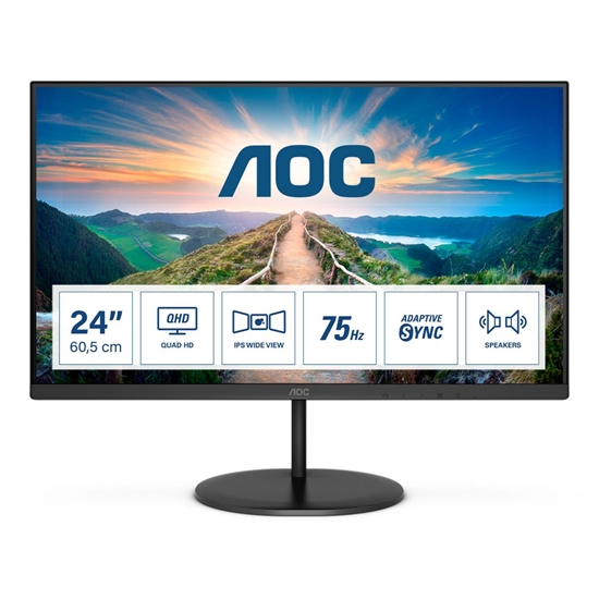 Изображение AOC V4 Q24V4EA LED display 60.5 cm (23.8") 2560 x 1440 pixels 2K Ultra HD Black