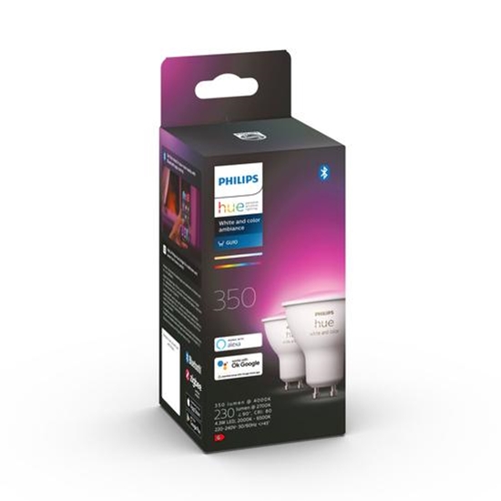 Picture of Philips Hue White and colour ambience GU10 – smart spotlight – (2-pack)