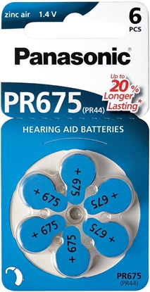 Attēls no Panasonic hearing aid battery PR675LH/6DC