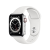 Picture of Apple Watch 6 GPS + Cellular 40mm Stainless Steel Sport Band, silver/white (M06T3EL/A)