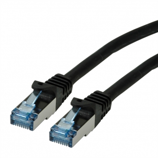 Picture of ROLINE S/FTP Patch Cord Cat.6A, Component Level, LSOH, black, 0.5 m