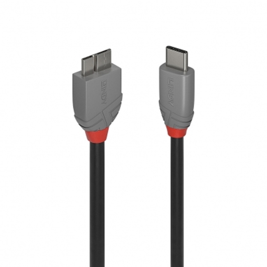 Picture of Lindy 0.5m USB 3.2 Type C to Micro-B Cable, 5Gbps, Anthra Line