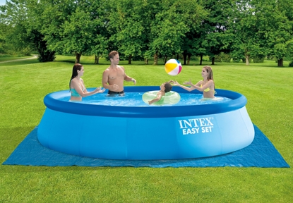 Picture of Intex | Easy Set Pool Set with Filter Pump, Safety Ladder, Ground Cloth, Cover | Blue