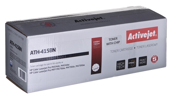 Picture of Activejet ATH-415BN printer toner for HP; replacement HP 415A W2030A; Supreme; 2400 pages, Black, With chip