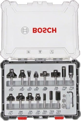 Attēls no Bosch 15 pcs Wood Bit Set for 6mm Shank Router