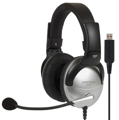 Attēls no Koss | Gaming headphones | SB45 USB | Wired | On-Ear | Microphone | Noise canceling | Silver/Black