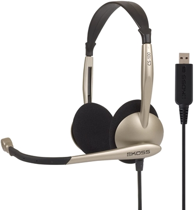 Attēls no Koss | Headphones | CS100USB | Wired | On-Ear | Microphone | Noise canceling | Gold