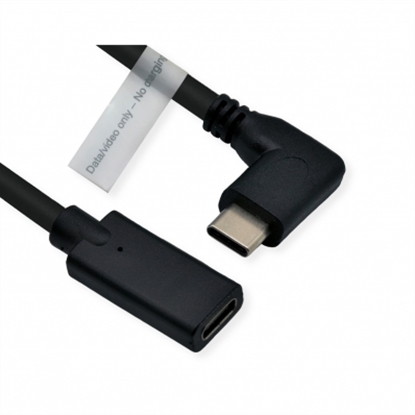 Picture of ROLINE Type C Video Cable, USB-C (DP Alt Mode) Extension Cable C-C, M/F, black,