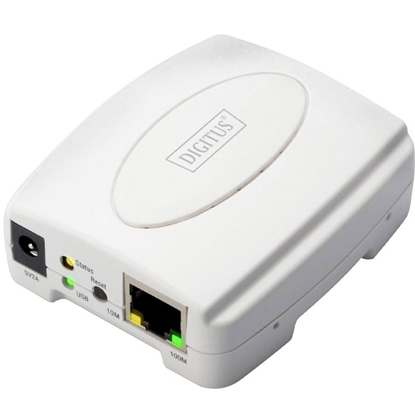 Attēls no DIGITUS Printserver Fast Ethernet, 1-Port USB2.0