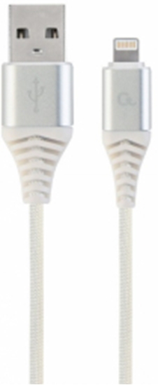 Picture of Gembird Premium Cotton Braided USB to 8-pin 2m Silver / White