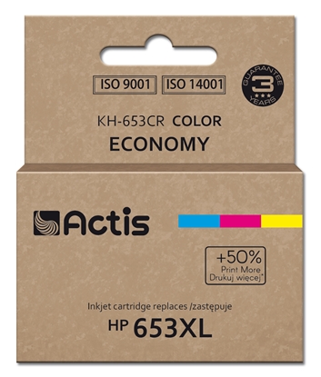 Attēls no Actis KH-653CR printer ink, replacement HP 653XL 3YM74AE; Premium; 18ml; 300 pages; colour